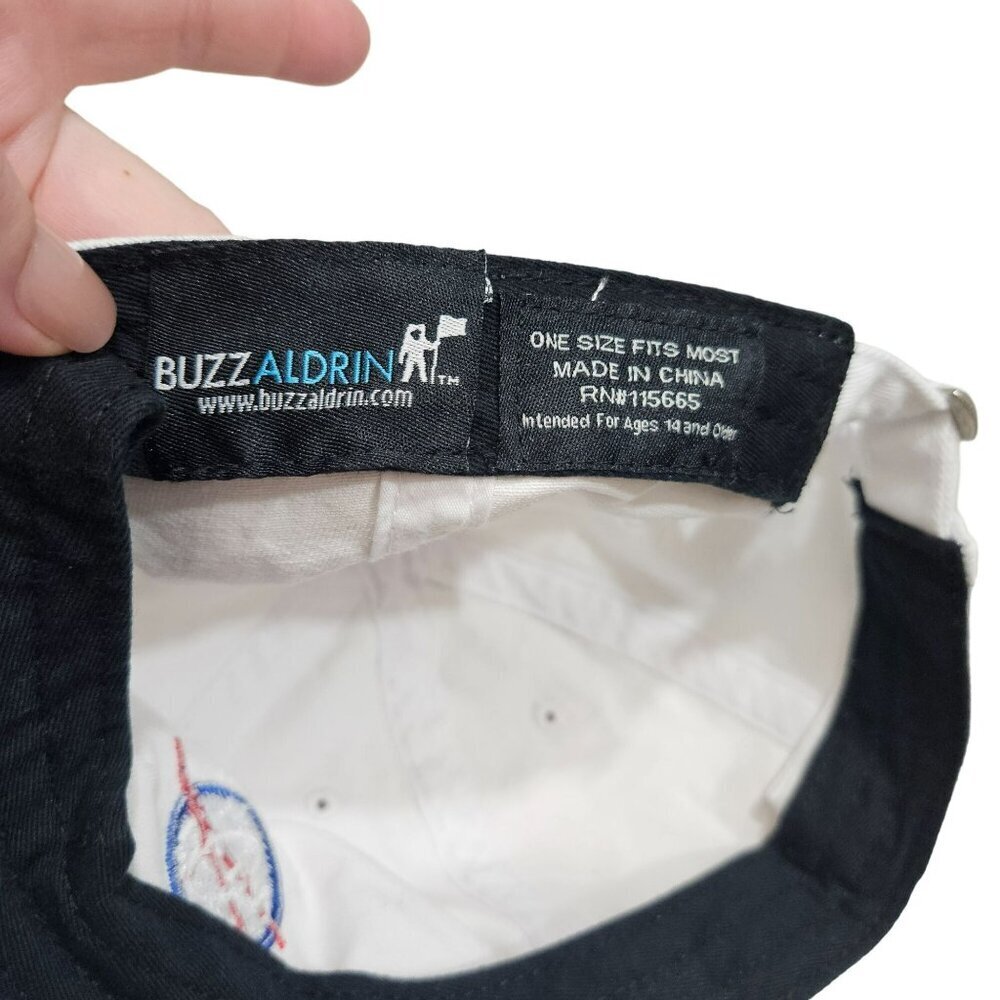 Buzz Aldrin NASA Logo White Baseball Cap Adjustable Strap Cotton Adult Space - Picture 6 of 6